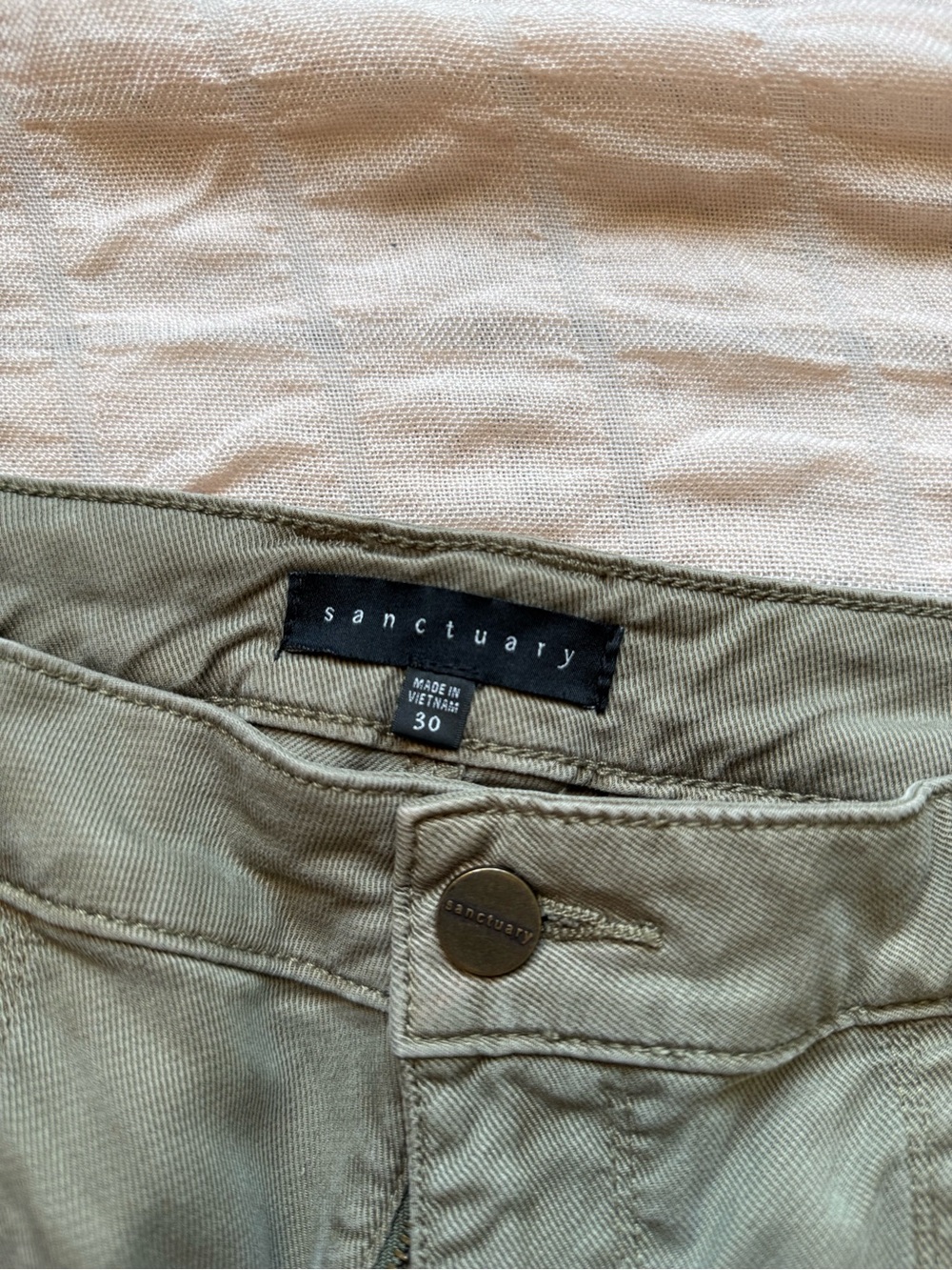 Sanctuary Olive Green Cargo Pants - Slim Utility - Picture 2 of 3
